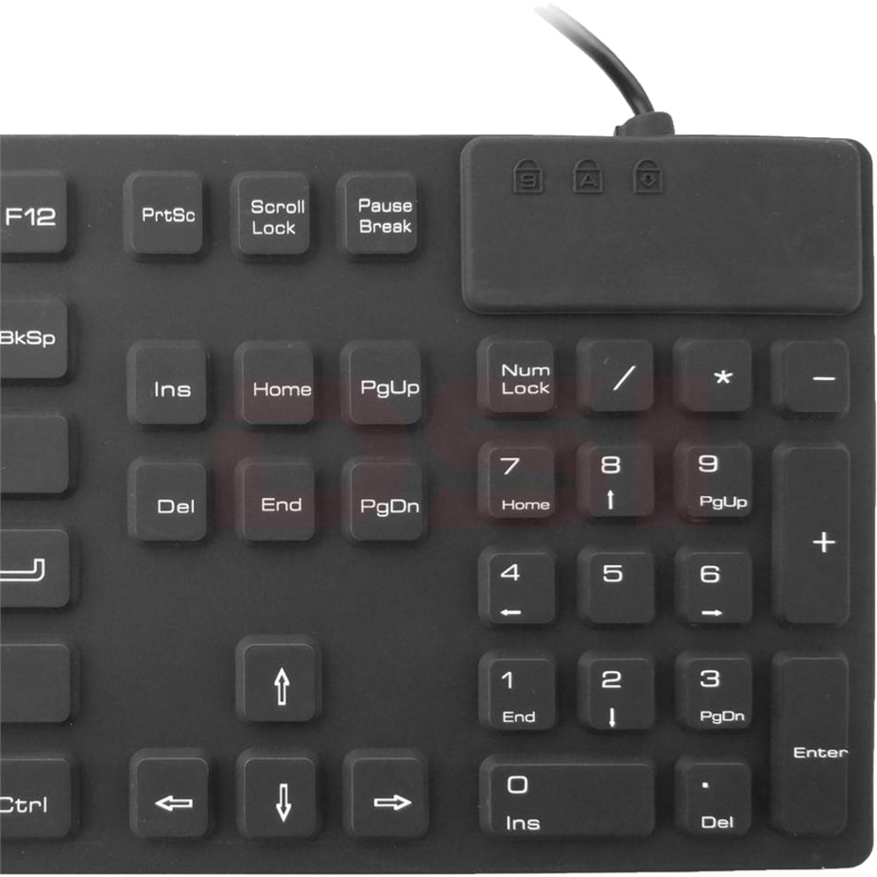 DSI KB-JH-IKB105 Waterproof Industrial USB Keyboard, 105 Key, Windows, Black