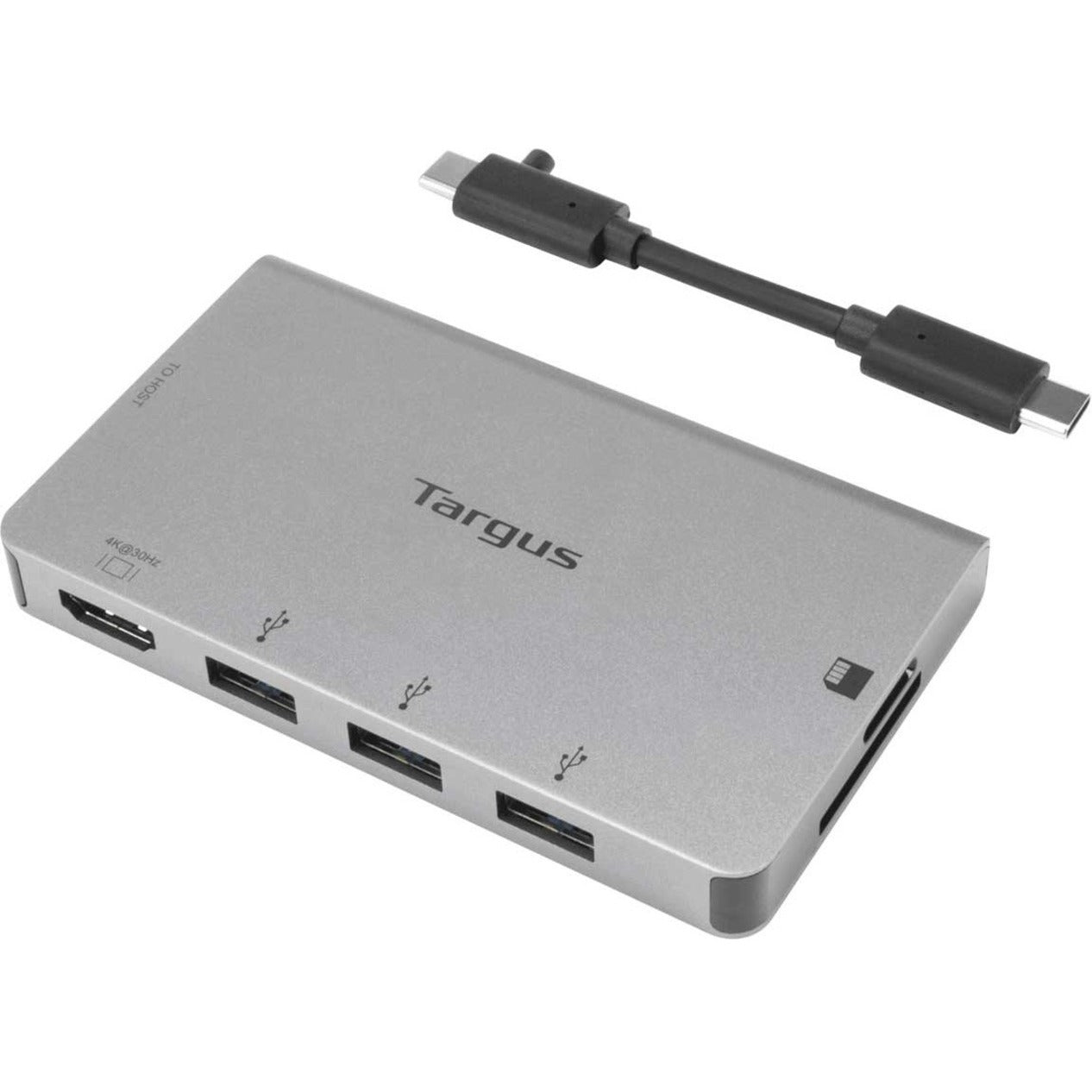 Targus ACA963BT USB-C Single Video Multi Port Hub, 4K HDMI, 4 USB Ports, SD/microSD Card Reader