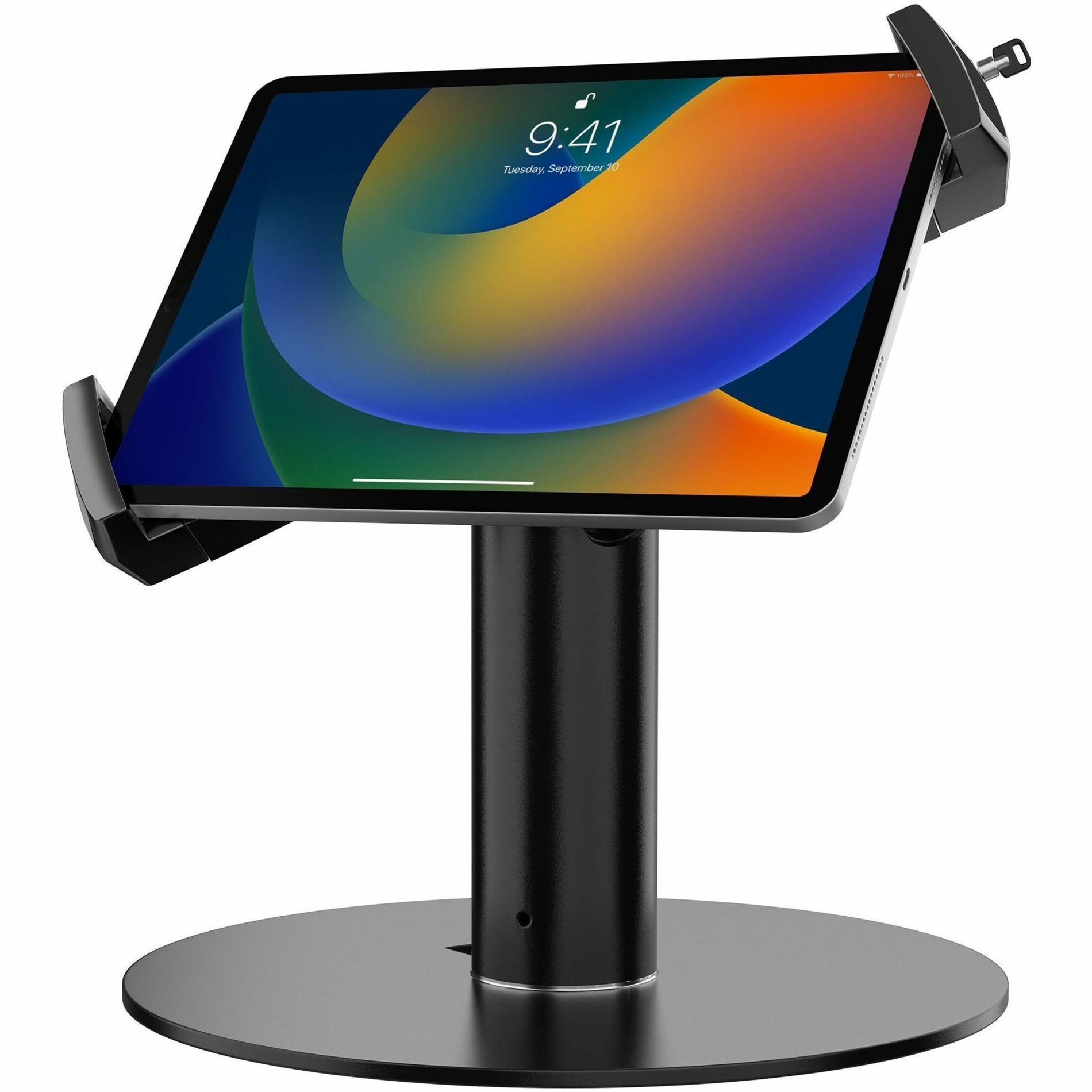 CTA Digital PAD-USGT Universal Security Grip Kiosk Stand for Tablets, 360° Rotating Base, Scratch Resistant, Lockable, Cable Management