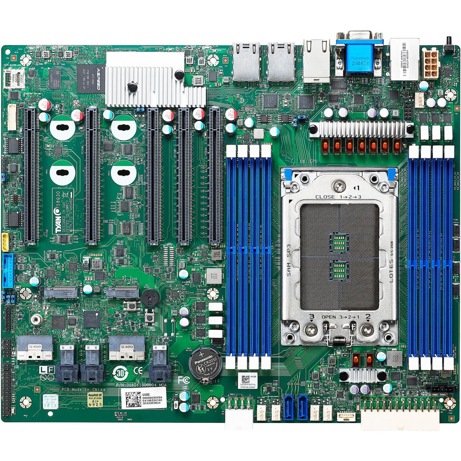 Tyan S8030GM2NE Tomcat HX S8030 AMD EPYC 7002 SP3 DDR4 512GB PCIE SATA USB VGA ATX Retail