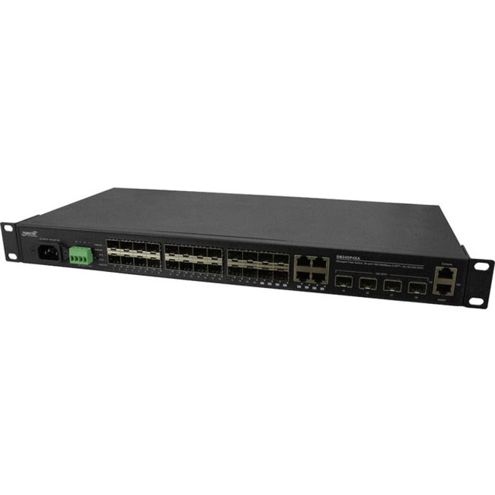 Transition Networks SM24DP4XA-NA Ethernet Switch, 24 SFP Slots, 4 SFP+ Slots, Gigabit Ethernet, 10 Gigabit Ethernet