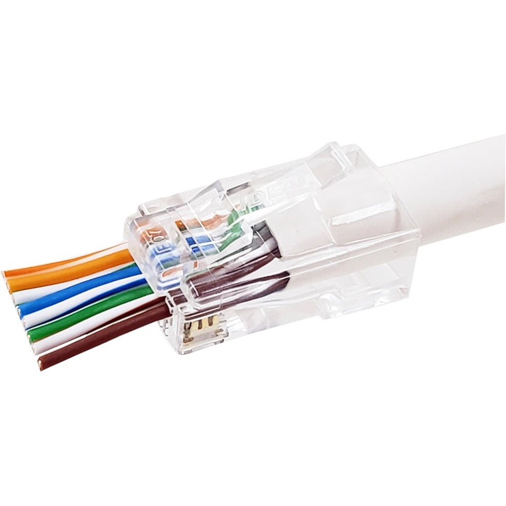 IDEAL 85-385 Cat 6/6A Unshielded Feed-Thru RJ-45 Modular Plugs, Network Connector, Pack of 50