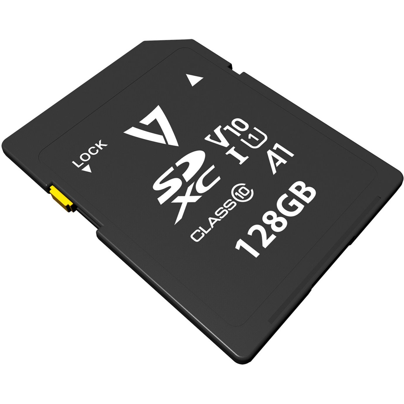 V7 VPSD128GV10U1 128GB SDXC Card V10 U1 A1 CL10 UHD, 90MB/s Read, 18MB/s Write, 5 Year Warranty