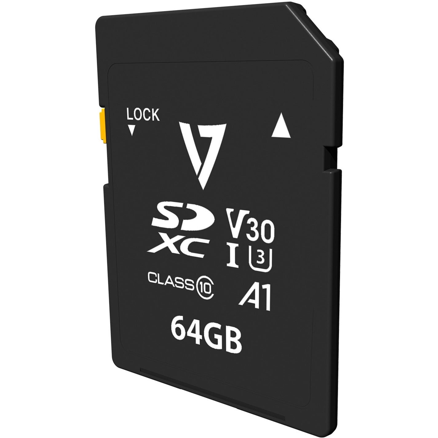 V7 VPSD64GV30U3 64GB SDXC Card, 95MB/s Read Speed, Class 10/UHS-III (U3)