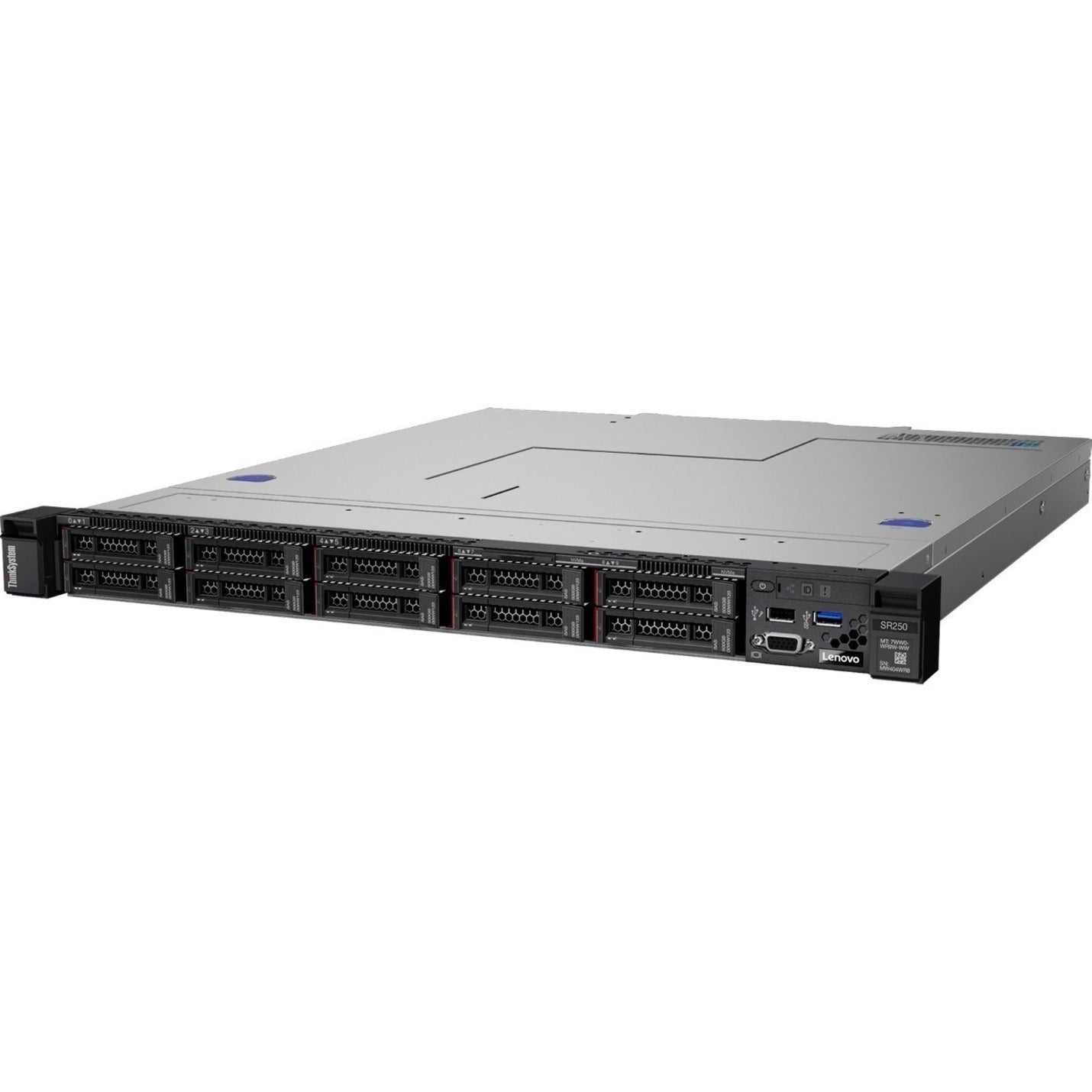 Lenovo 7Y51A04UNA ThinkSystem SR250 E-2224 8GB Server, Quad-core, 3.40 GHz, 1U Rack