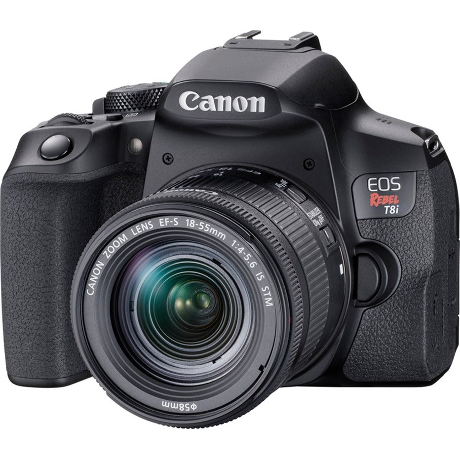 Canon 3924C002 EOS Rebel T8i Digital SLR Camera with Lens, 24.1 Megapixel, 18-55mm IS STM Lens, 4K Video, Touchscreen