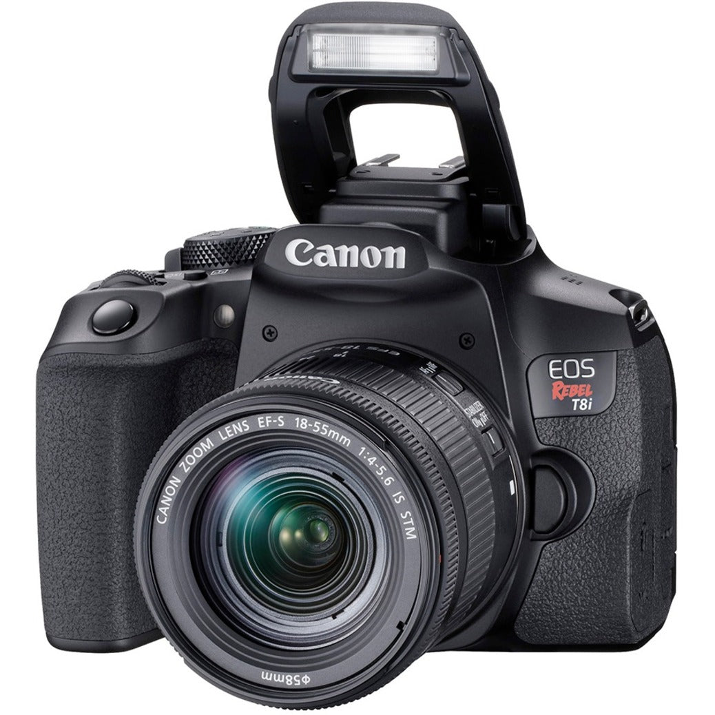 Canon 3924C002 EOS Rebel T8i Digital SLR Camera with Lens, 24.1 Megapixel, 18-55mm IS STM Lens, 4K Video, Touchscreen