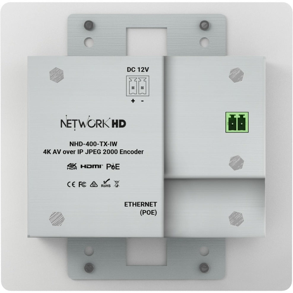 WyreStorm NHD-400-TX-IW 400 Series In-Wall 4K AV over IP JPEG 2000 Encoder, Video Streaming, Video Encoding, Audio Decoder