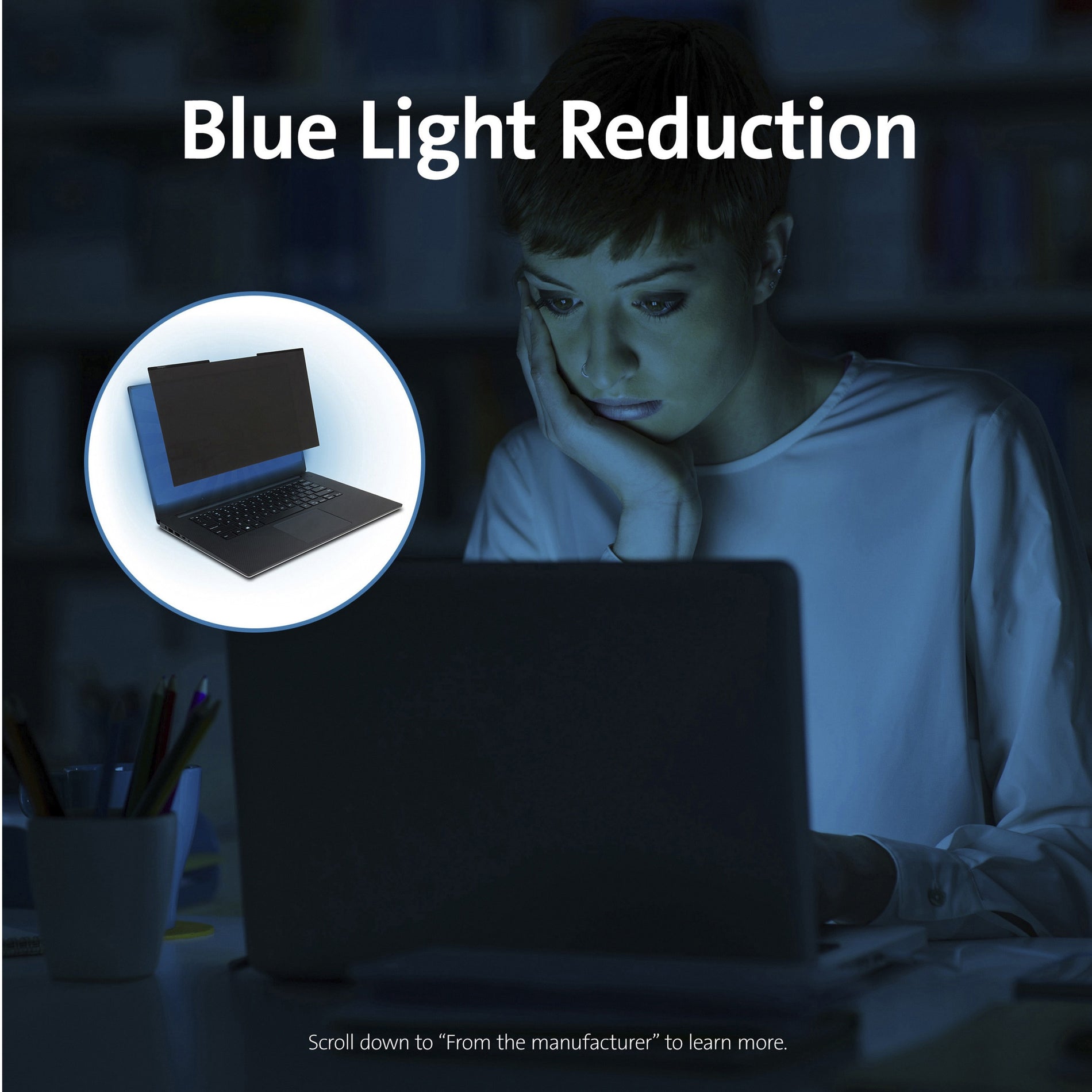 Kensington K58351WW MagPro 13.3" Laptop Privacy Screen with Magnetic Strip, Easy to Apply, Reversible, Low Reflective Coating, Blue Light Reduction