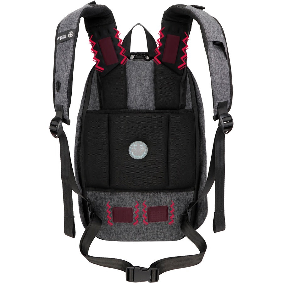 Swissdigital Design SD1514M Massage Cosmo 3.0 Backpack, Large, Gray, 3 Year Warranty