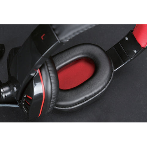 IQ Sound IQ-450G Gaming Headphones, Over-the-head Binaural Stereo Headset, Red