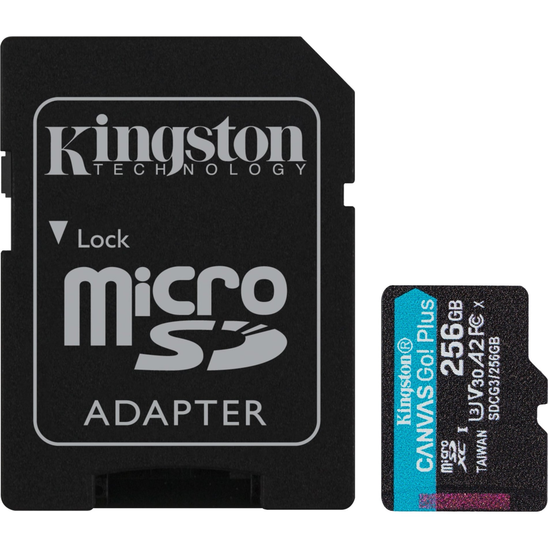Kingston SDCG3/256GB Canvas Go! Plus microSD Memory Card, 256GB, 170MB/s Read Speed, UHS-I (U3)