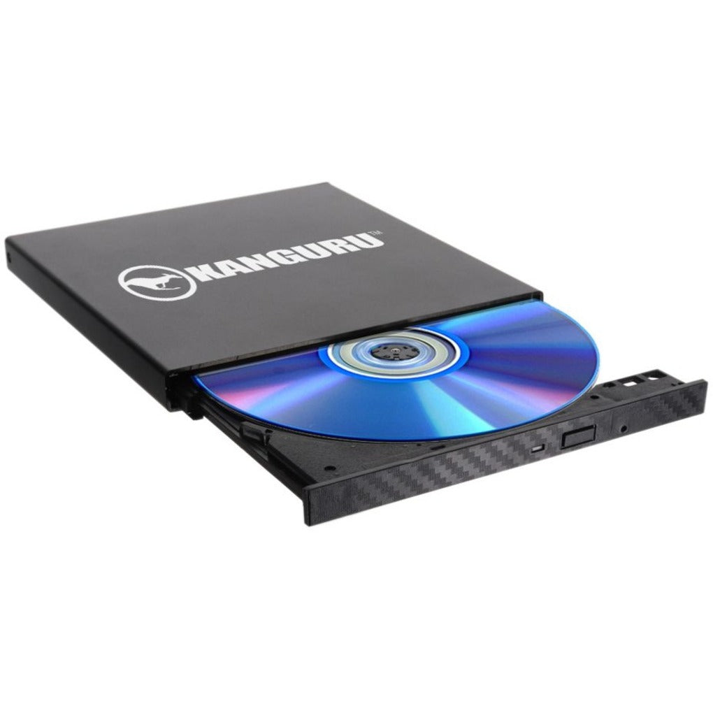 Kanguru U3-BDRW-SL QS Slim BD-RE Blu-ray Burner, TAA Compliant, USB 3.0, 6x Read/Write Speed, Double-layer, Portable, Black
