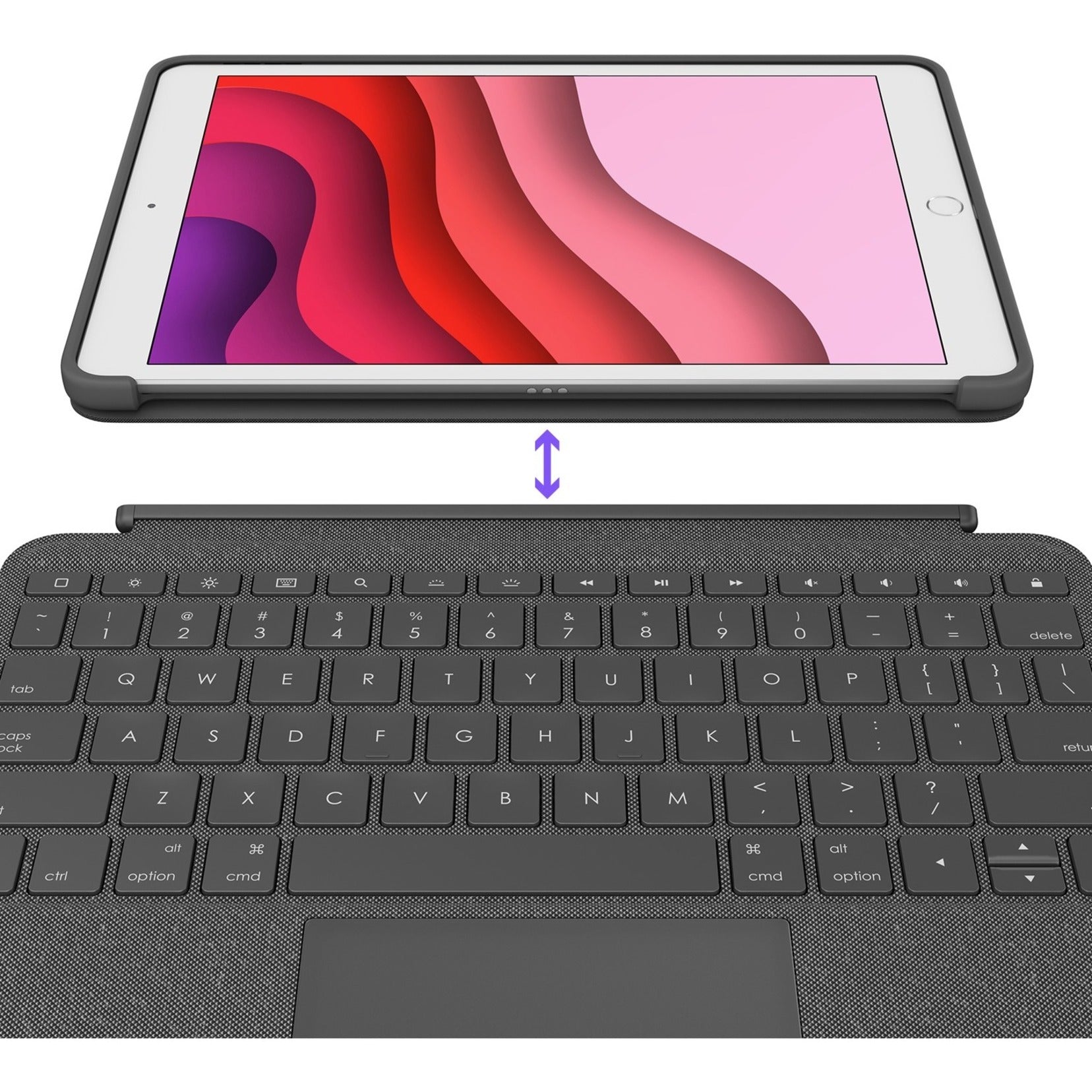 Logitech 920-009608 Combo Touch Keyboard/Cover Case for iPad (7th, 8th, and 9th Generation), Graphite