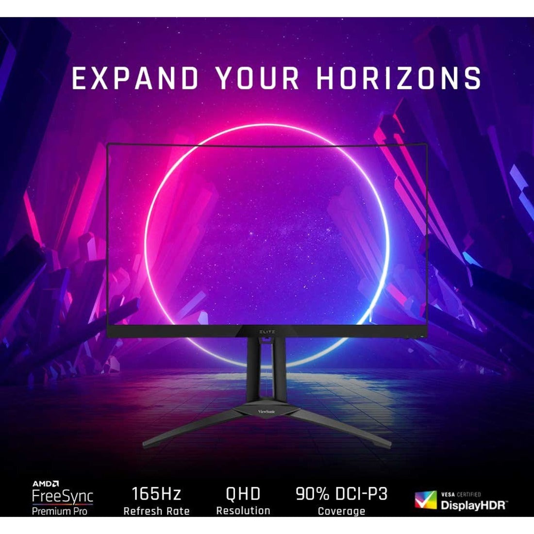 ViewSonic XG270QC Elite 27" WQHD Curved Gaming Monitor, 165Hz, FreeSync Premium Pro