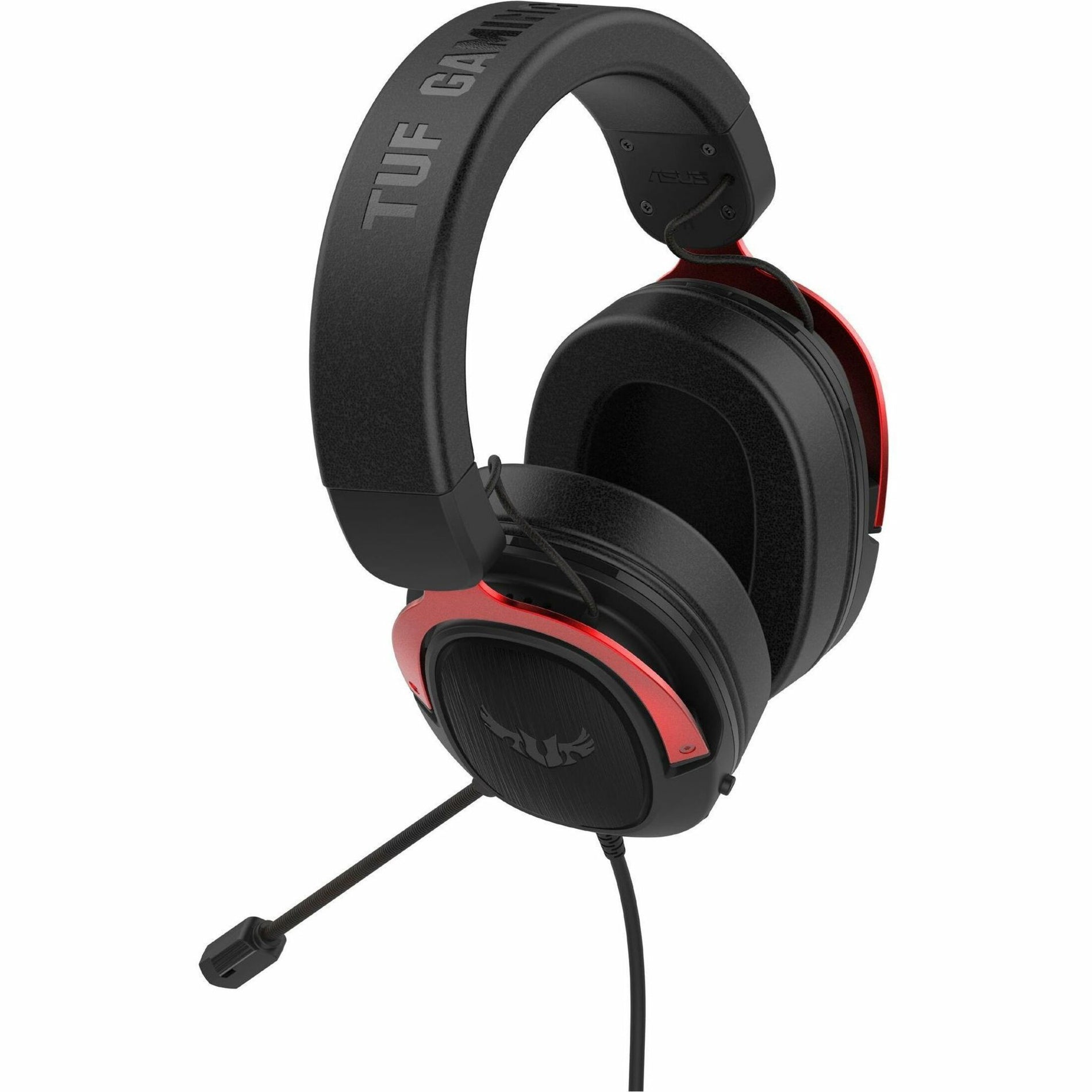 Asus TUF GAMING H3 RED Gaming Headset, 7.1 Surround Sound, Deep Bass, Durable, Lightweight