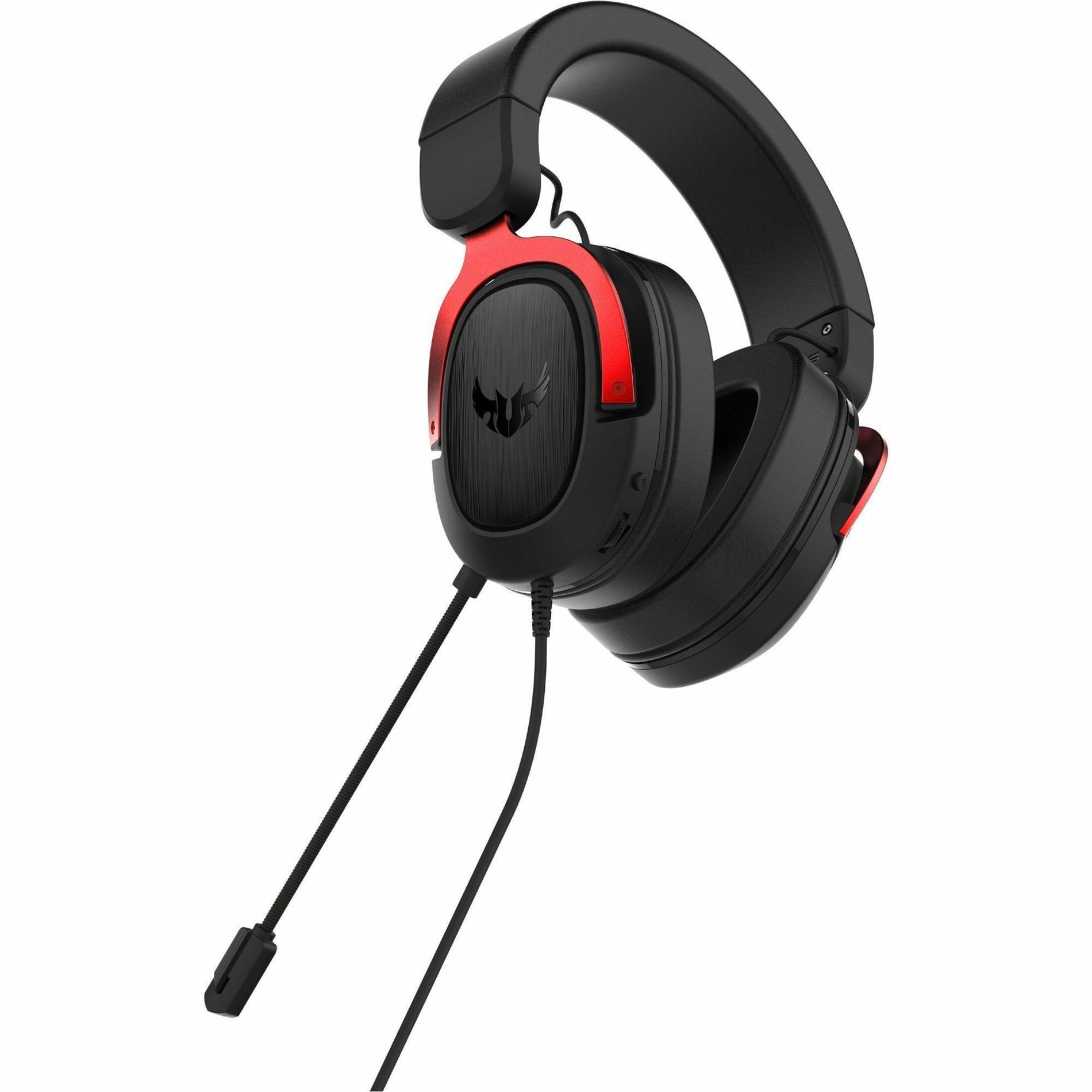 Asus TUF GAMING H3 RED Gaming Headset, 7.1 Surround Sound, Deep Bass, Durable, Lightweight