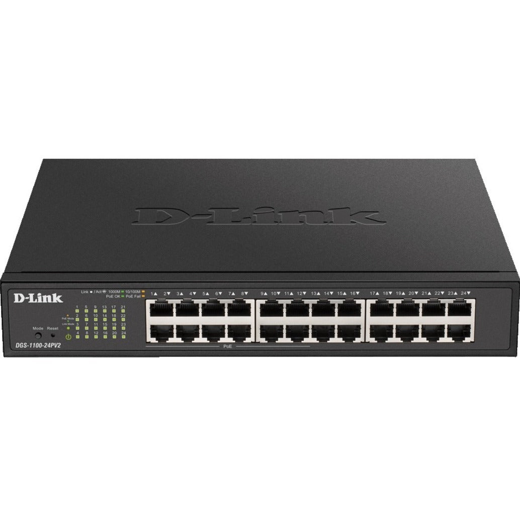D-Link DGS-1100-24PV2 Ethernet Switch, 24-Port Gigabit Ethernet PoE Network Switch