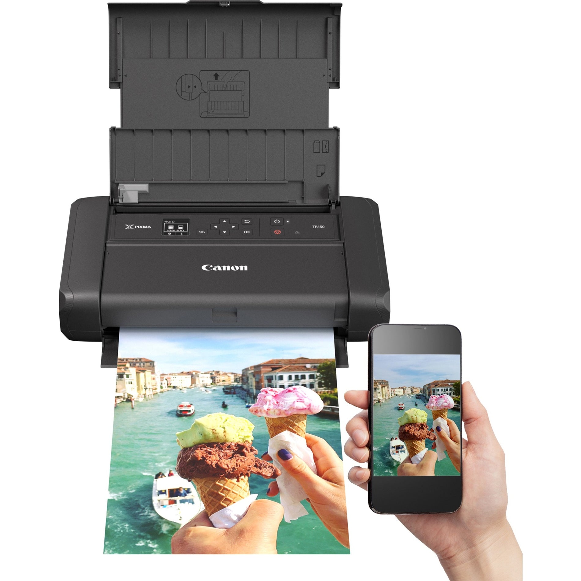Canon 4167C002 PIXMA TR150 Portable Inkjet Printer, Wireless Color Photo Print, 4800 x 1200 dpi