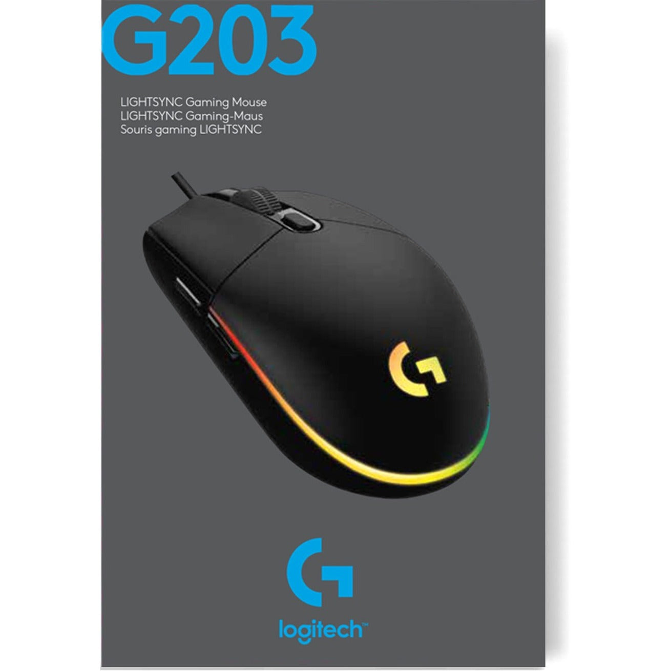Logitech 910-005790 G203 Gaming Mouse, 6 Buttons, 8000 dpi, USB Wired, Black