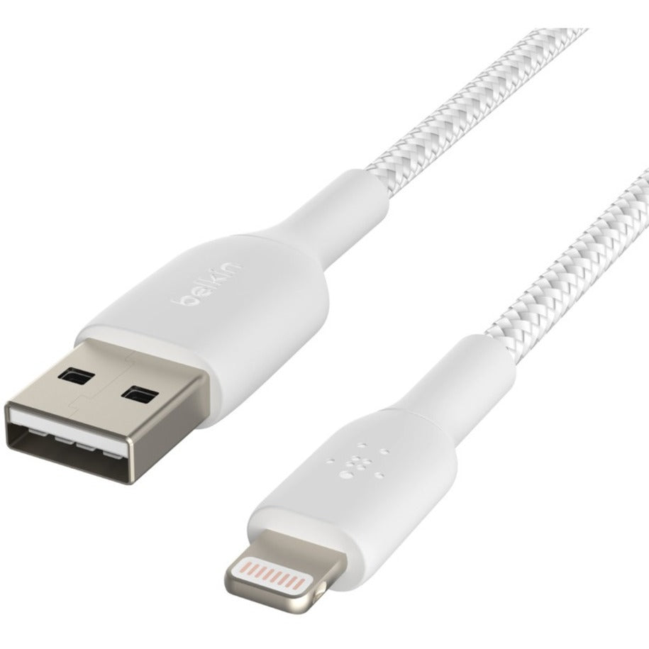 Belkin CAA002BT1MWH BOOST&uarr;CHARGE Lightning/USB Data Transfer Cable, 2 Year Warranty, MFI Certified, 3.28 ft, White