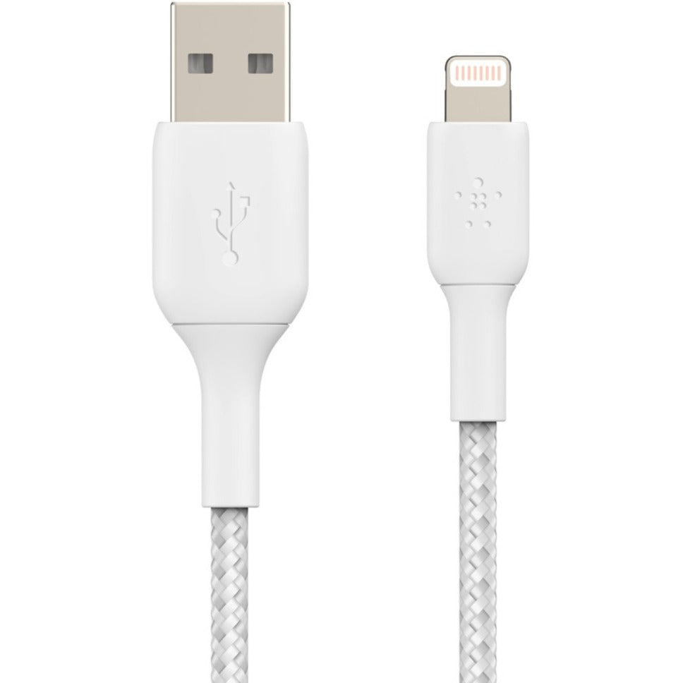 Belkin CAA002BT1MWH BOOST&uarr;CHARGE Lightning/USB Data Transfer Cable, 2 Year Warranty, MFI Certified, 3.28 ft, White