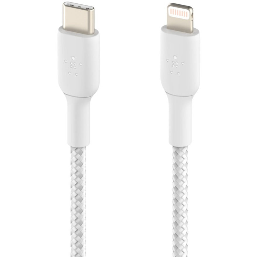 Belkin CAA004BT1MWH BOOST&uarr;CHARGE Lightning/USB-C Data Transfer Cable, 3.28 ft, White