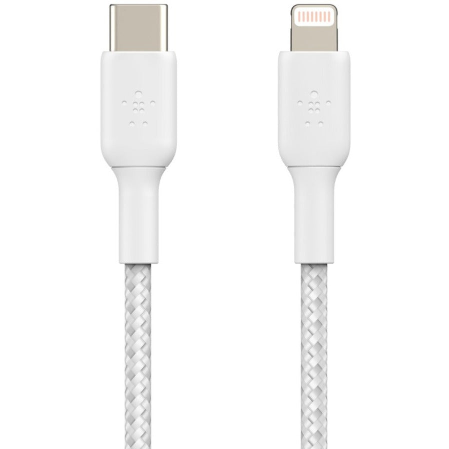 Belkin CAA004BT1MWH BOOST&uarr;CHARGE Lightning/USB-C Data Transfer Cable, 3.28 ft, White