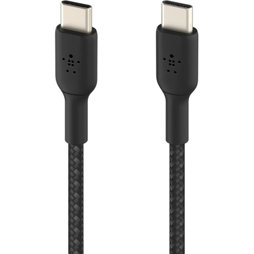 Belkin CAB004BT1MBK BOOST&uarr;CHARGE Braided USB-C to USB-C Cable, 3.28 ft, Black