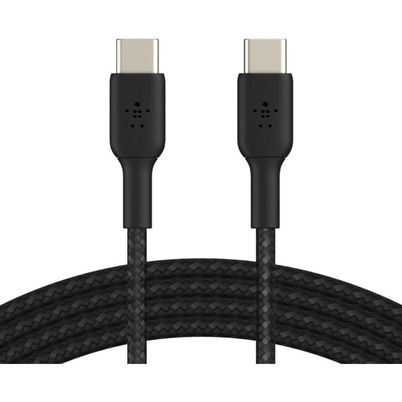 Belkin CAB004BT1MBK BOOST&uarr;CHARGE Braided USB-C to USB-C Cable, 3.28 ft, Black