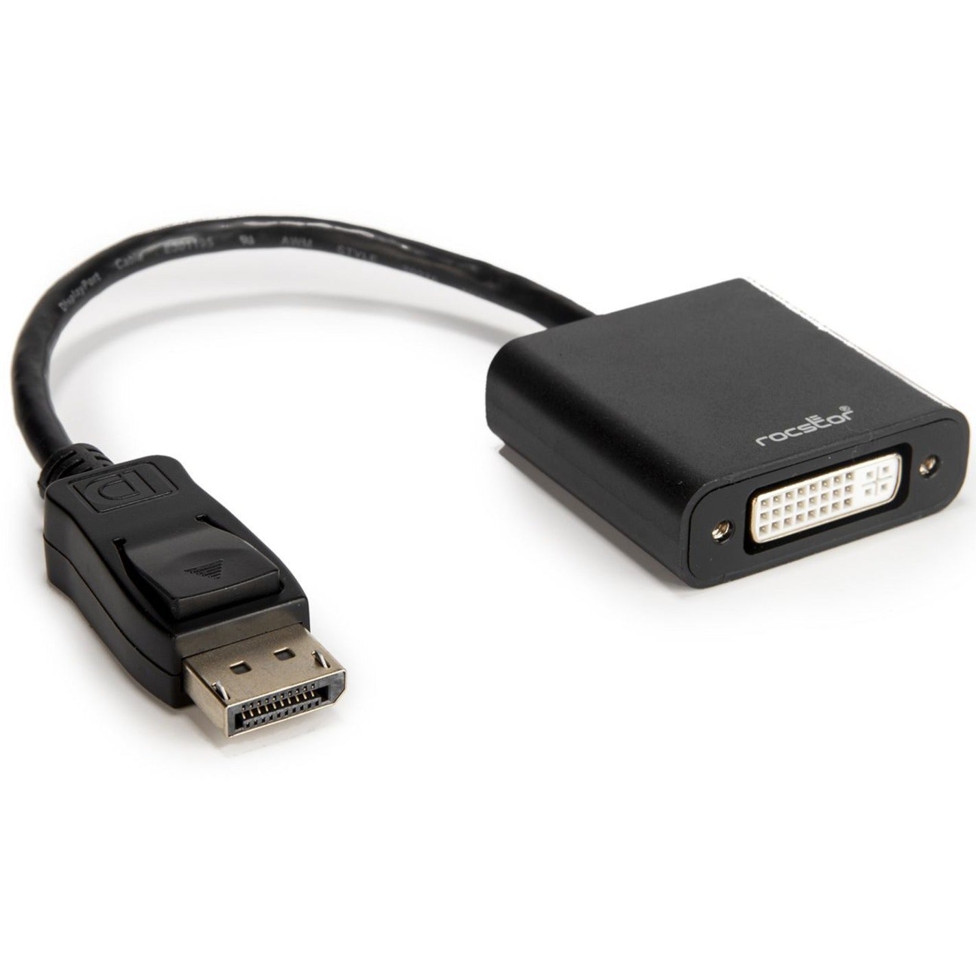 Rocstor Y10A230-B1 DisplayPort to DVI Active Adapter, Video Cable, 8", 3840 x 2160, Black