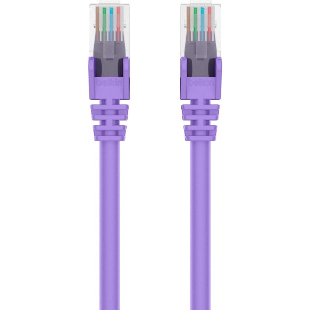 Belkin A3L980-75-PUR-S RJ45 Category 6 Snagless Patch Cable, 75 ft, Purple, 1 Gbit/s Data Transfer Rate