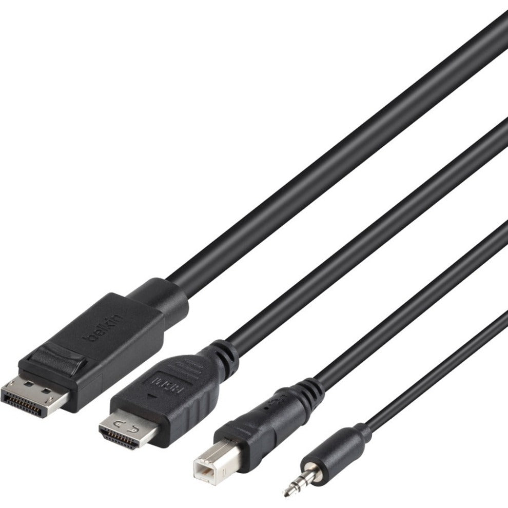Belkin F1DN2CC-HHPP6T TAA Dual HDMI-HDMI DP-DP/USB/AU Cbl, 6 ft KVM Cable