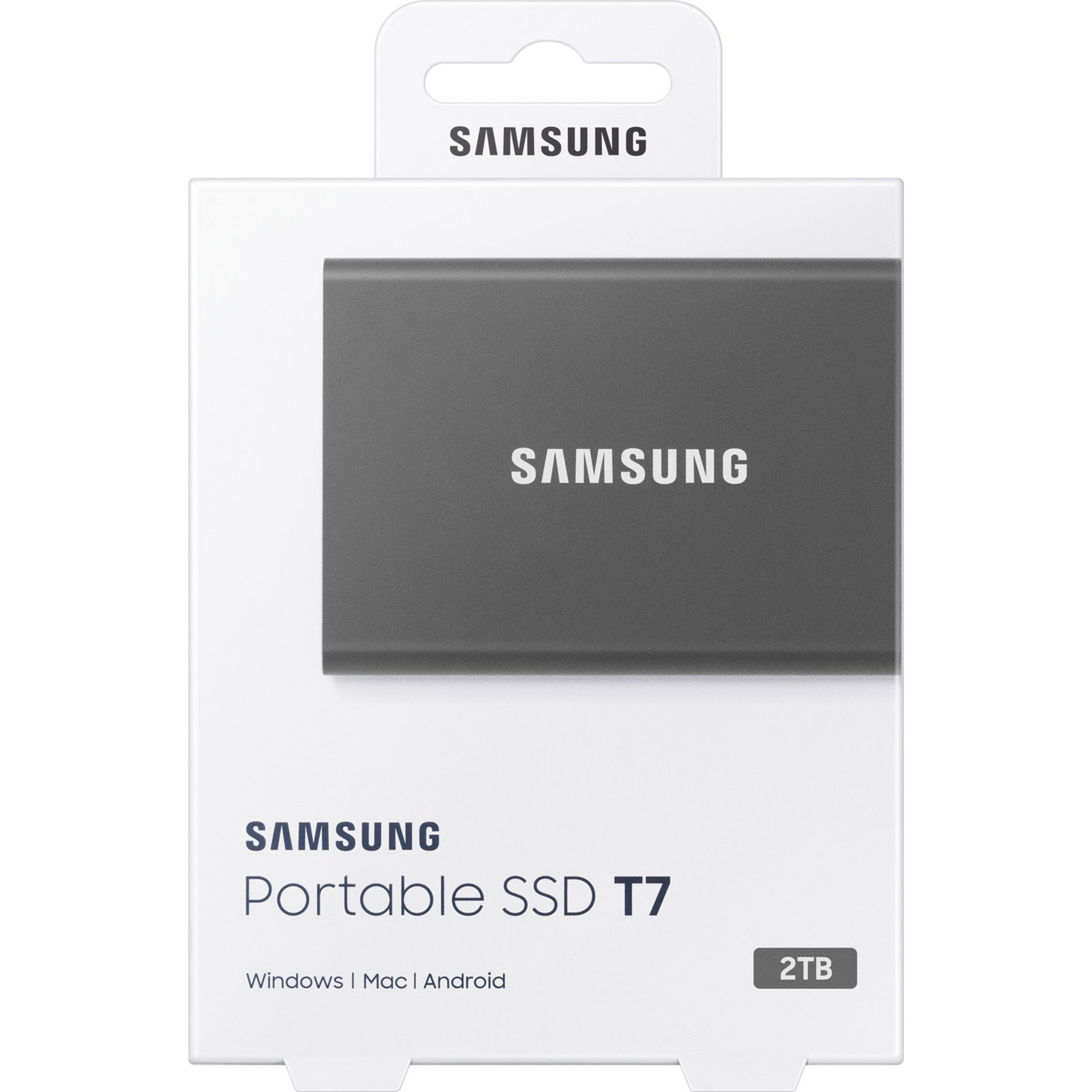 Samsung MU-PC2T0T/AM Portable SSD T7 USB 3.2 2TB (Titan Gray), Fast Data Transfer, Secure Storage