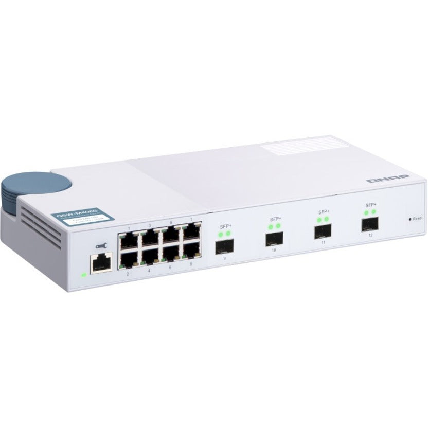 QNAP QSW-M408S-US QSW-M408S Ethernet Switch, 10GBase-X, 10/100/1000Base-T, 4 SFP+ Slots, 8 Gigabit Ethernet Ports