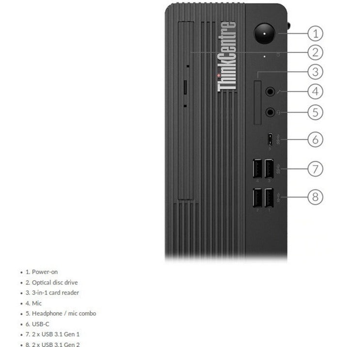 Lenovo 11CU000FUS ThinkCentre M80s Desktop Computer, Windows 10 Pro, Intel Core i5, 16GB RAM, 512GB SSD, 3 Year Warranty
