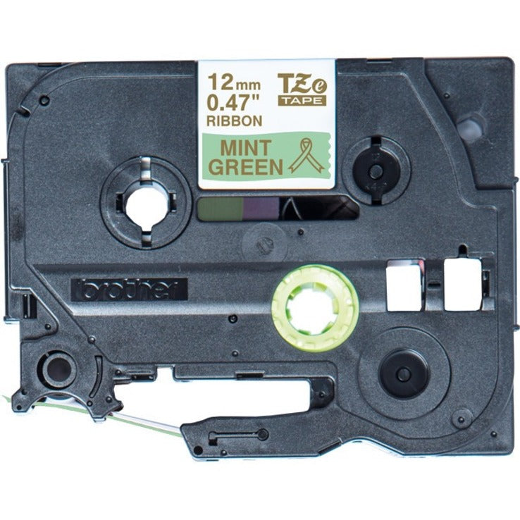 Brother TZERM34 TZe-RM34 Ribbon Tape Cassette - Gold on Mint Green, 12mm Wide