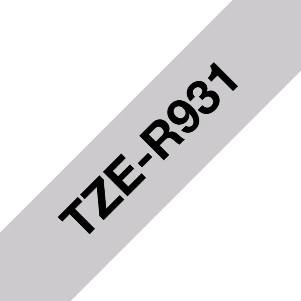 Brother TZER931 TZe-R931 Ribbon Tape Cassette - Black on Silver, 12mm Wide