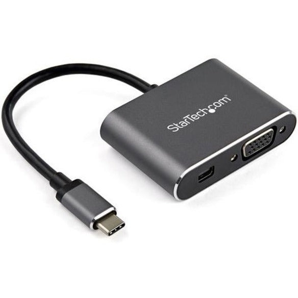 StarTech.com CDP2MDPVGA USB C Multiport Video Adapter - VGA or Mini DisplayPort w/ HDR - 4K 60 - USB Type C to VGA / mDP Display Adapter