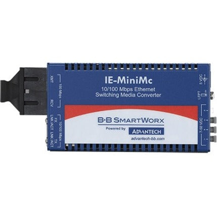 B+B SmartWorx IMC-350I-SE-PS-A 10/100Mbps Miniature Media Converter with LFPT, SC Port, Single-mode Fiber, Fast Ethernet
