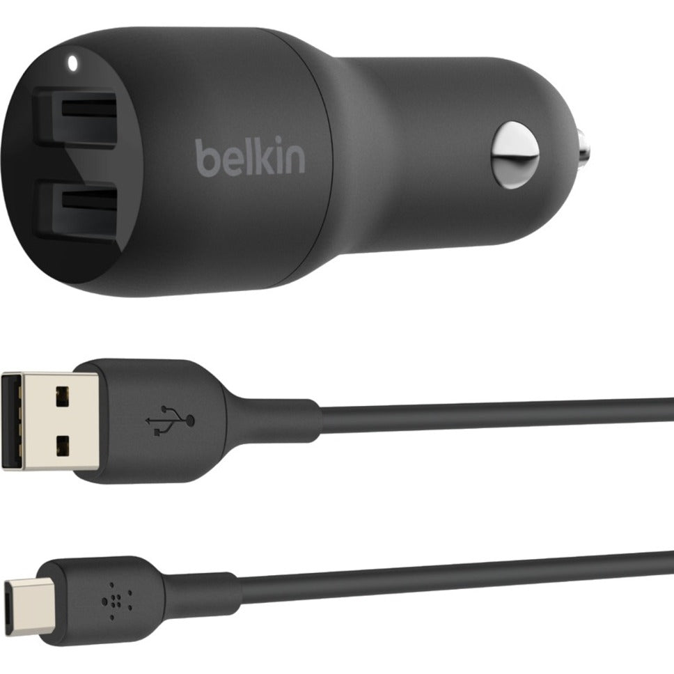 Belkin CCE002BT1MBK BOOST&uarr;CHARGE Auto Adapter, USB Car Charger with 4.80A Output Voltage