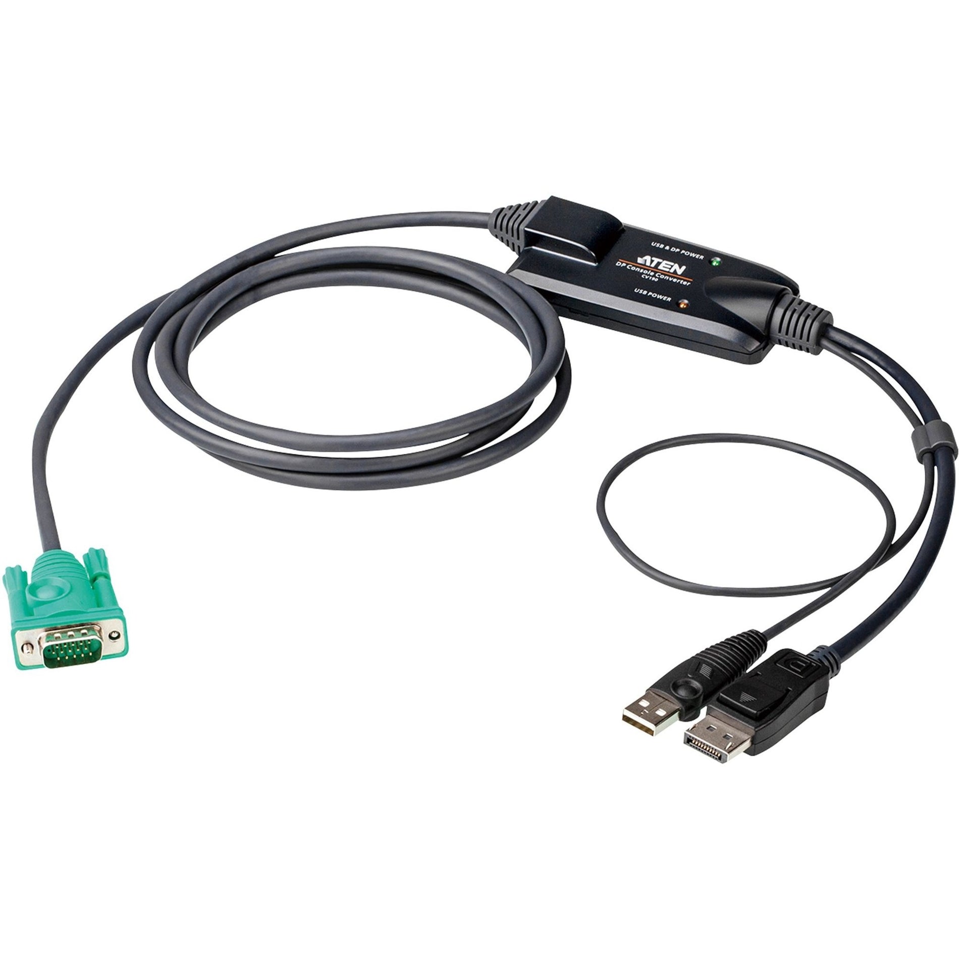ATEN CV190 DisplayPort Console Converter, LED, 5.91 ft Cable Length