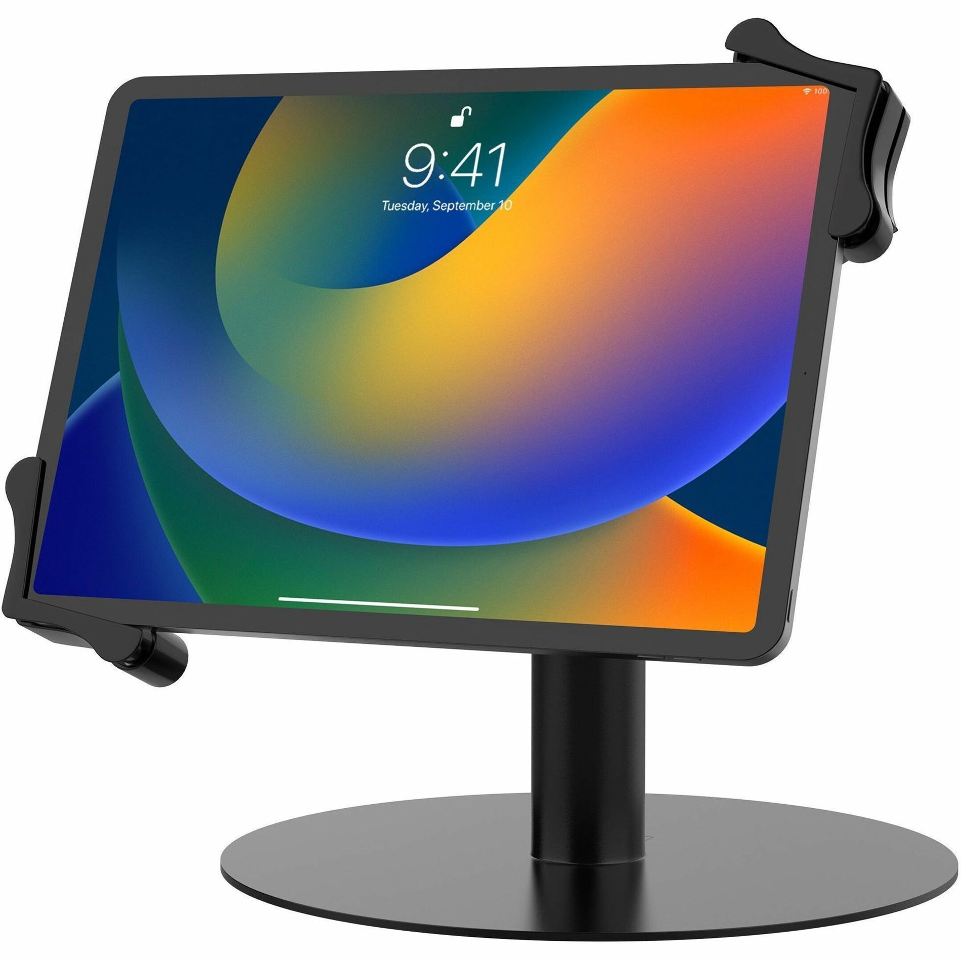 CTA Digital PAD-UGT Universal Grip Kiosk Stand for Tablets, 360° Rotation, Adjustable Angle, Cable Management