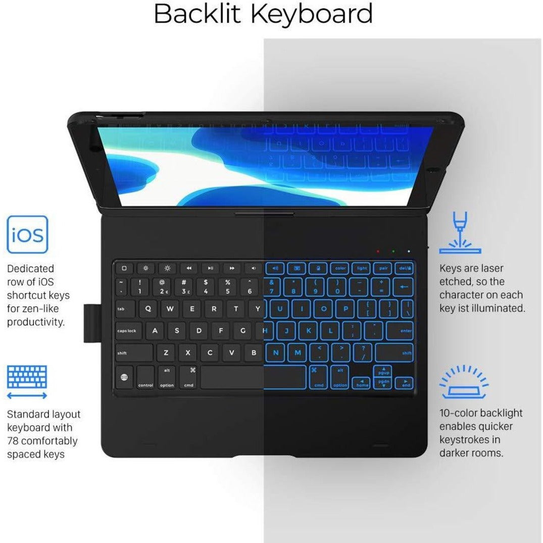Typecase KB201N-102BLK-B-B0 Flexbook iPad 10.2" & 10.5" Keyboard Case, Black
