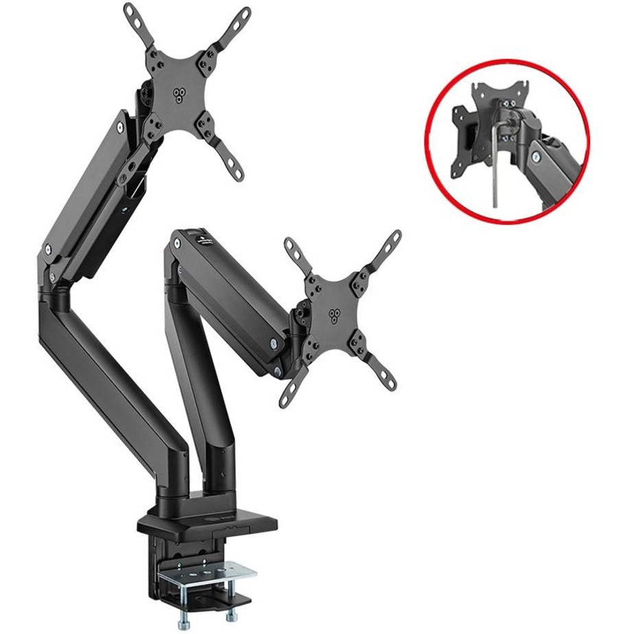 SIIG CE-MT3011-S1 Dual Monitor Heavy-Duty Premium Aluminum Gas Spring Desk Mount - 35", Ergonomic and Space-Saving Solution for Dual Monitor Setup