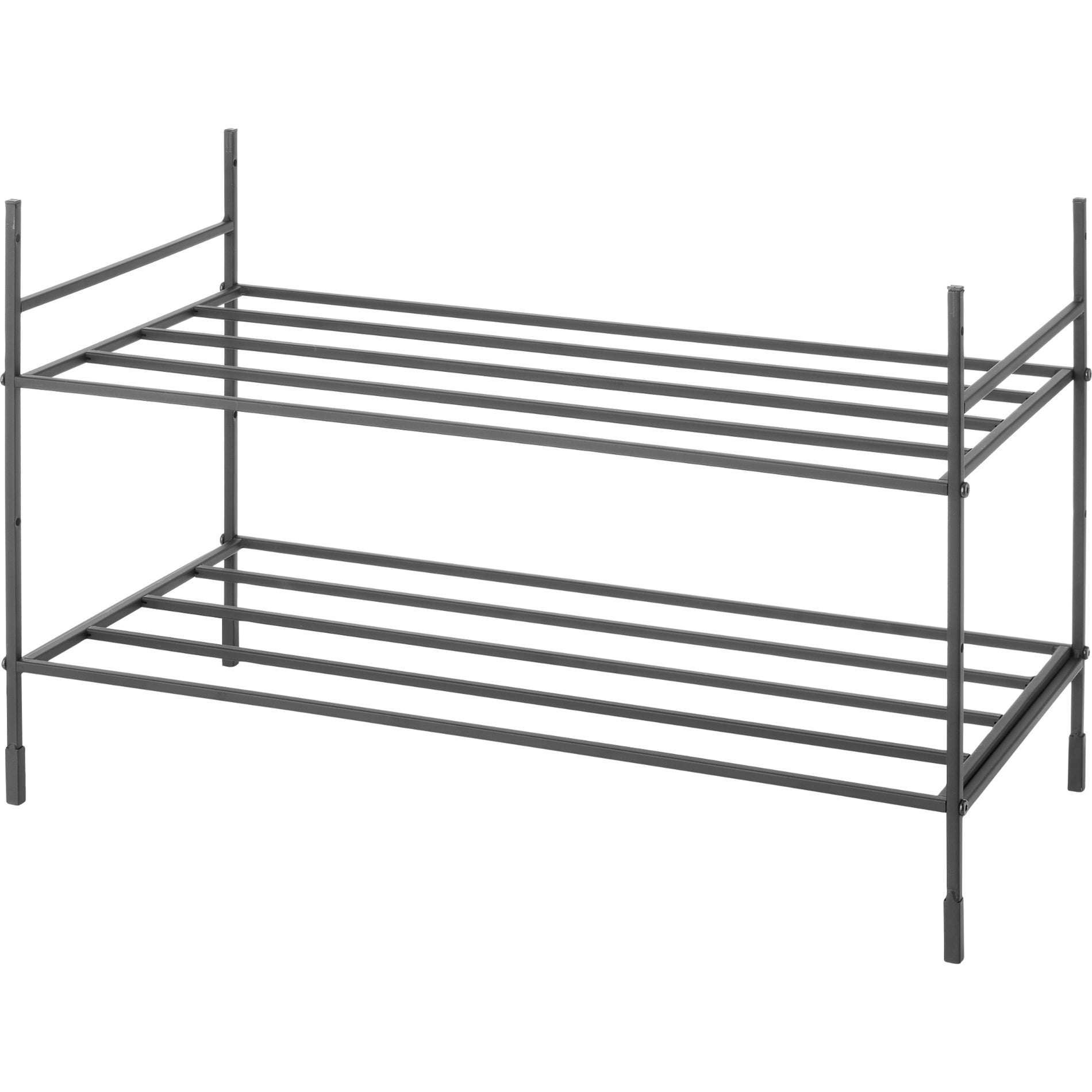 Whitmor 6898-10906 Storage Rack, Adjustable Height, Adjustable Shelf, Durable, Portable, Matte Black, 2 Tiers