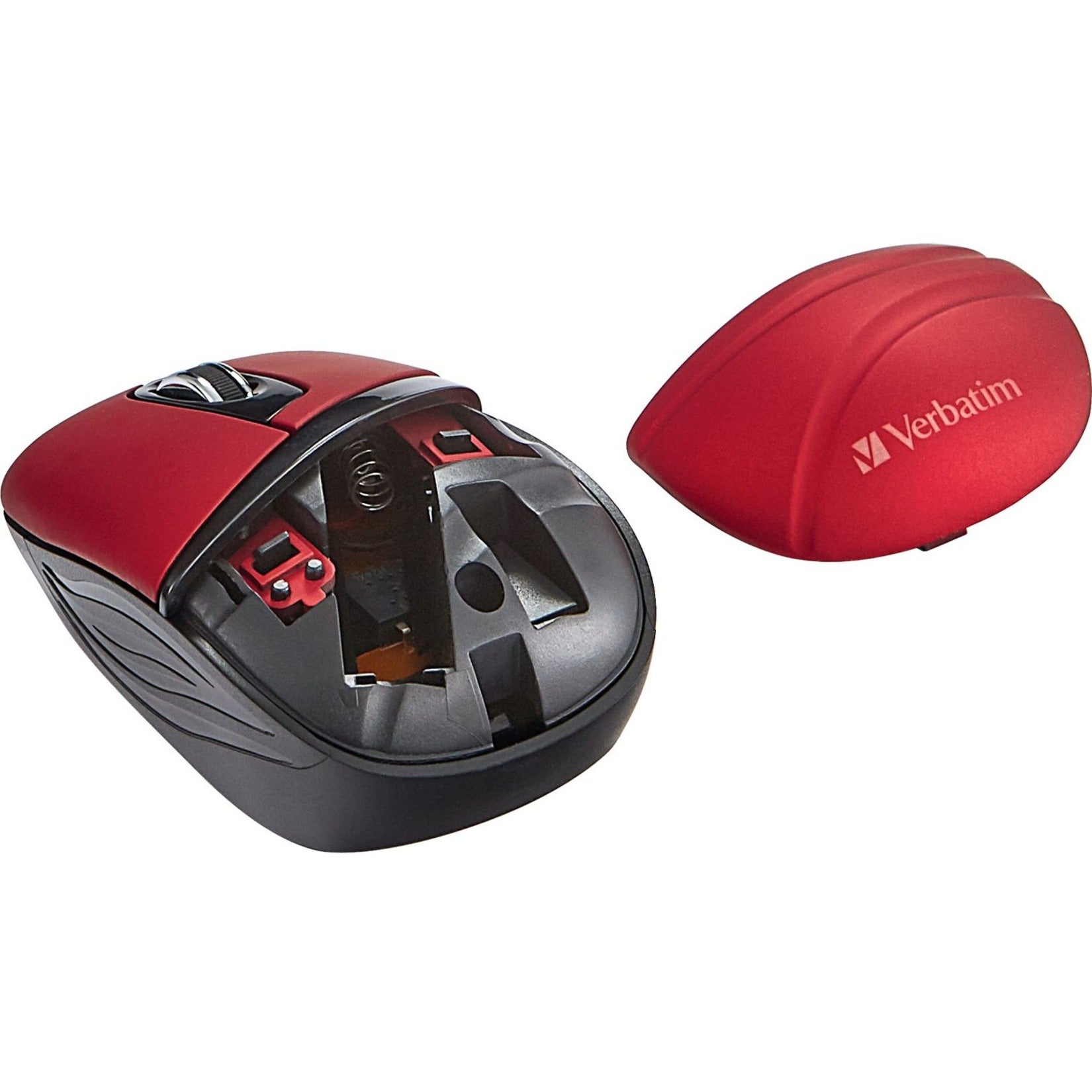 Verbatim 70706 Wireless Mini Travel Mouse, Commuter Series - Red