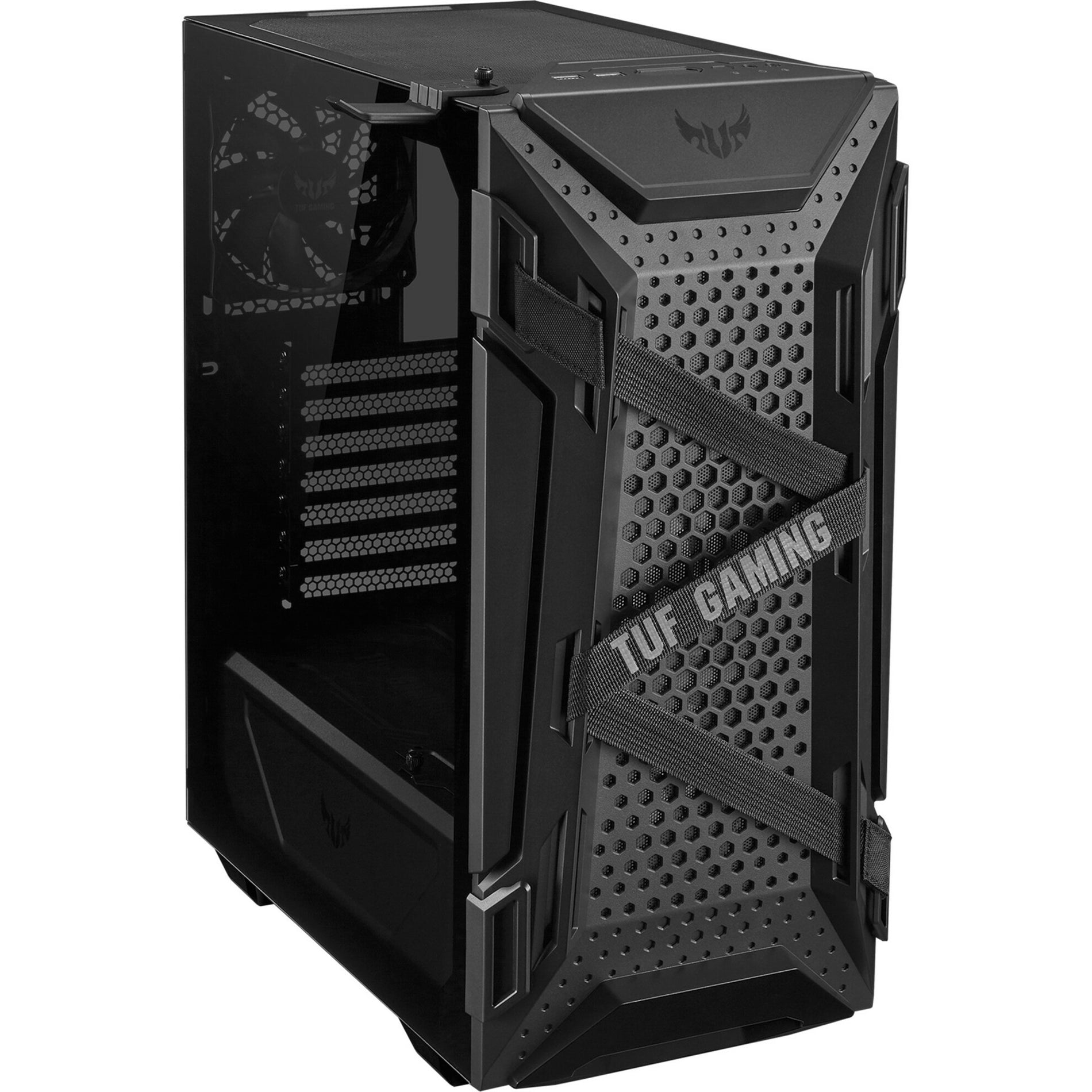 TUF GT301 GT301TUFGAMCASE Gaming Computer Case, Black Tempered Glass, 4.72" Fans, ATX Supported