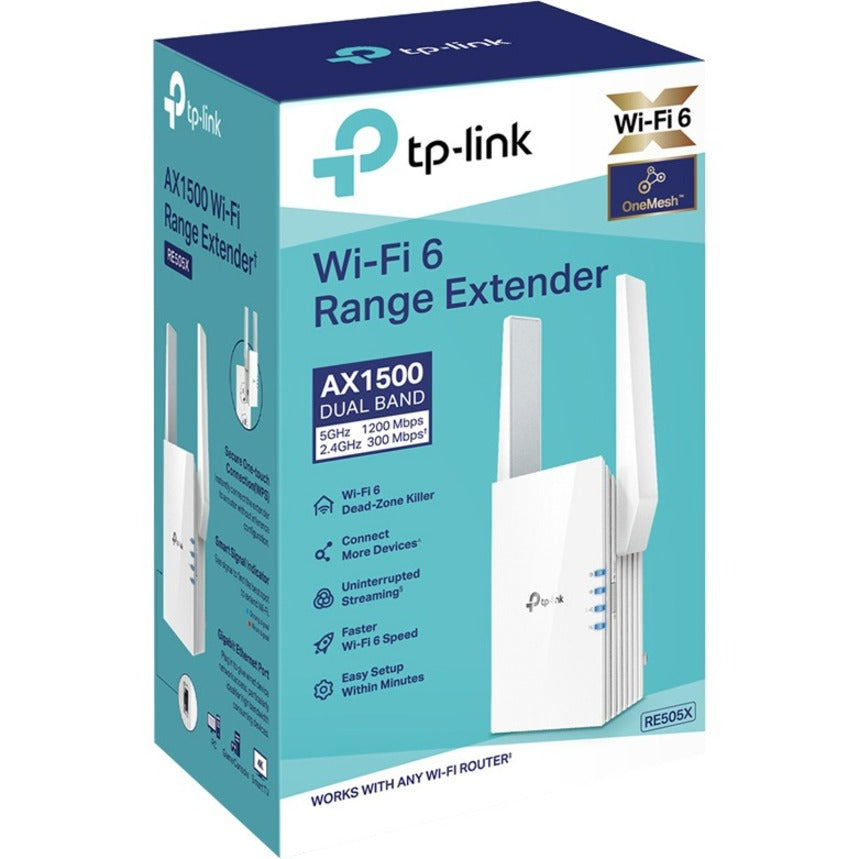 TP-Link RE505X - Dual Band 802.11ax 1.50 Gbit/s Wireless Range Extender (RE505X) Alternate-Image1 image