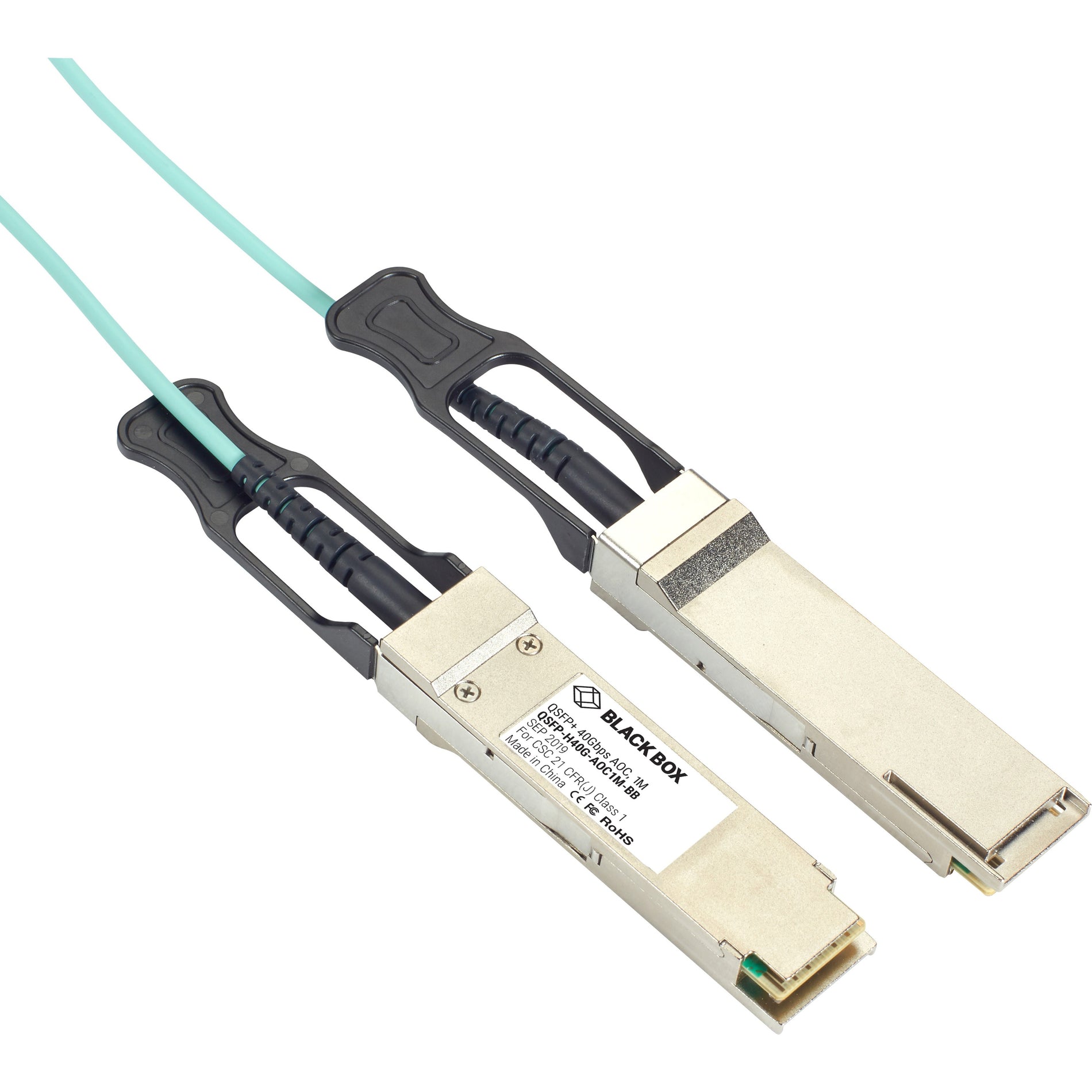 Black Box QSFP-H40G-AOC15M-BB Fiber Optic Network Cable, 49.20 ft, Multi-mode, 40 Gbit/s